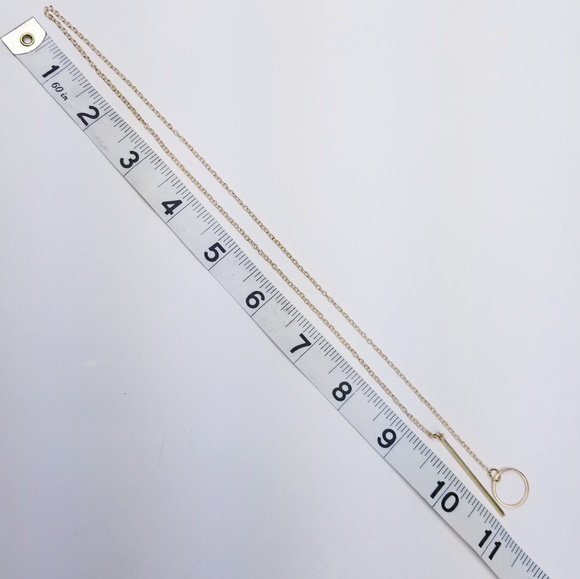 Adjustable Bar Chain Circle Necklace - Picture 2 of 2